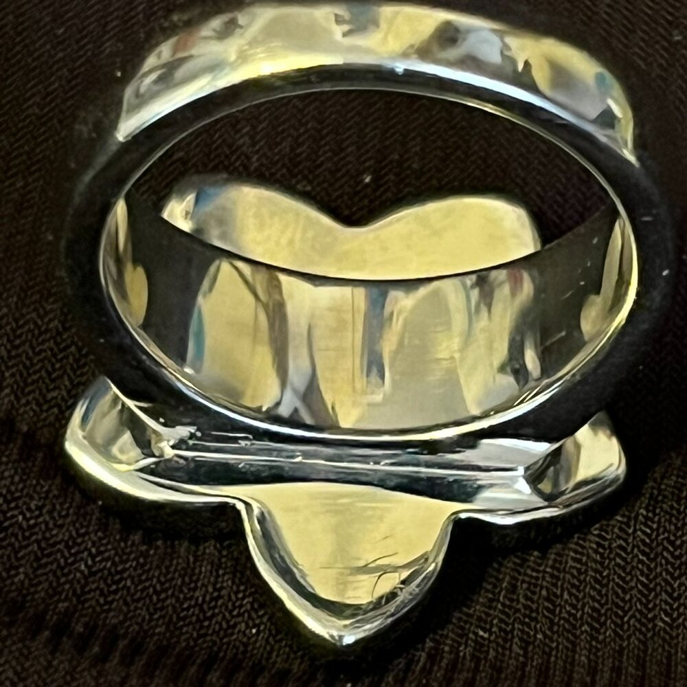 Steel by Design White Moonstone Flower Ring – Size 8 - Picture 7 of 9